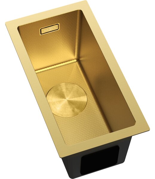 Chiuvetă Mexen Trixo, din oțel inoxidabil cu 1 cuvă, 230 x 440 mm, auriu periat, model fagure, 6411221000-55HC