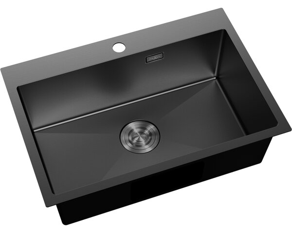 Chiuvetă Mexen Solix, din oțel inoxidabil cu 1 compartiment, 650 x 450 mm, neagră, 6403651000-70