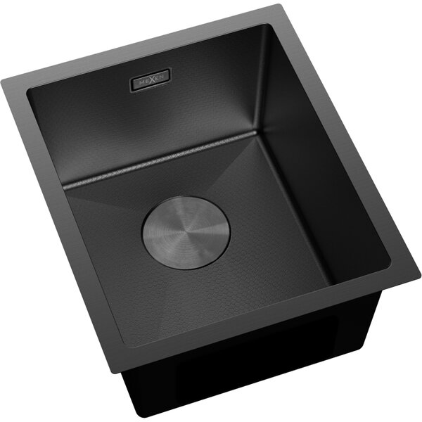 Chiuvetă Mexen Trixo, din oțel inoxidabil cu 1 cuvă, 370 x 440 mm, neagră, model fagure, 6412371000-70HC