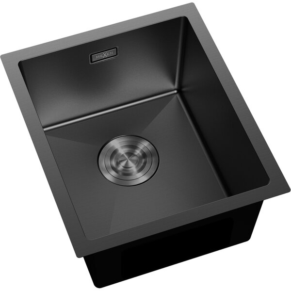 Chiuvetă Mexen Trixo, din oțel inoxidabil cu 1 compartiment, 370 x 440 mm, neagră, 6412371000-70