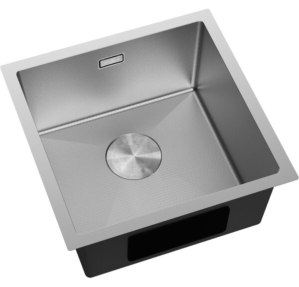 Chiuvetă Mexen Trixo din oțel inoxidabil cu 1 cuvă, 440 x 440 mm, oțel periat, model fagure, 6413441000-01HC