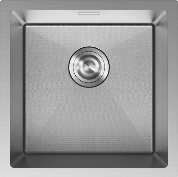 Chiuvetă Mexen Trixo din oțel inoxidabil cu 1 cuvă, 440 x 440 mm, oțel periat, model fagure, 6413441000-01HC