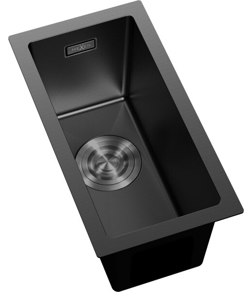 Chiuvetă Mexen Trixo, din oțel inoxidabil cu 1 compartiment, 230 x 440 mm, neagră, 6411221000-70