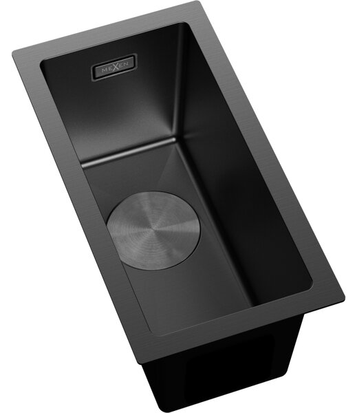 Chiuvetă Mexen Trixo, din oțel inoxidabil cu 1 compartiment, 230 x 440 mm, neagră, 6411221000-70