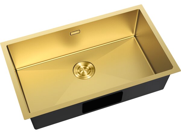 Chiuvetă Mexen Trixo, din oțel inoxidabil cu 1 cuvă, 750 x 440 mm, auriu periat, 6415751000-55