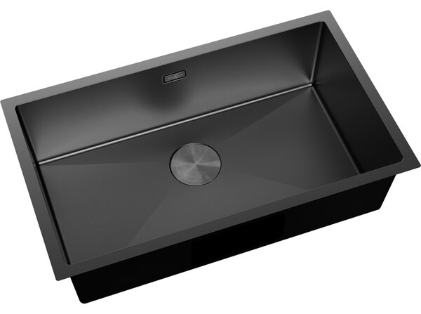 Chiuvetă Mexen Trixo din oțel inoxidabil cu 1 compartiment, 750 x 440 mm, neagră, 6415751000-70