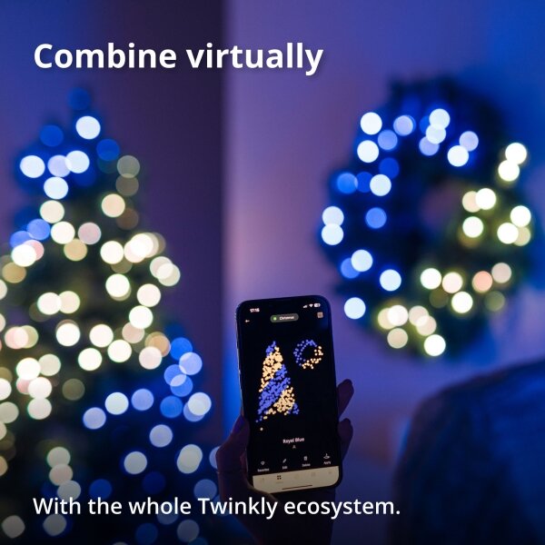 Twinkly GD20P4425P00 - Ghirlandă LED RGB reglabilă 50xLED, pr. 60 cm, Wi-Fi