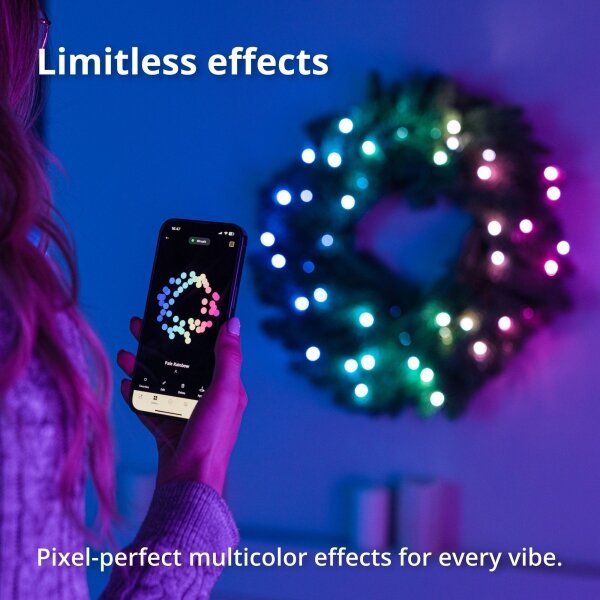 Twinkly GD20P4425P00 - Ghirlandă LED RGB reglabilă 50xLED, pr. 60 cm, Wi-Fi