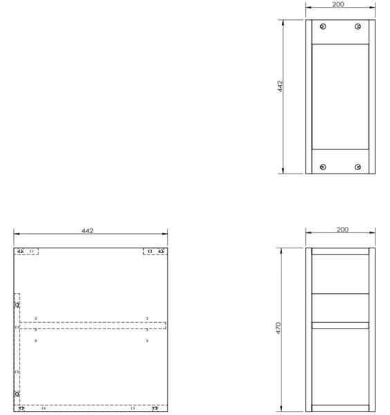 Mexen Box-A, dulap deschis cu raft 20 cm, alb lucios, 91AX2-0200-470-0-00