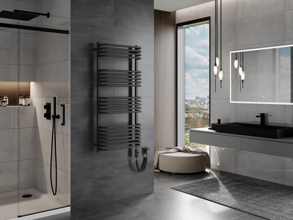Mexen Apollo, element electric de încălzire 1210x550 mm + tijă de încălzire 600 W, antracit, W117-1210-550-2600-66