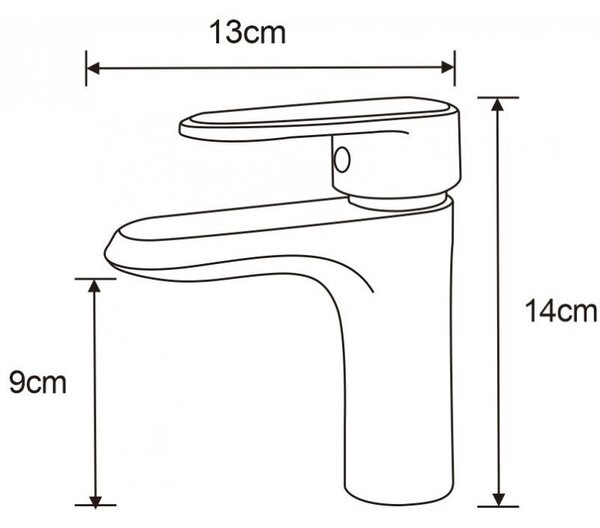 Mexen Alda, baterie chiuveta h-140, negru mat, 746100-70