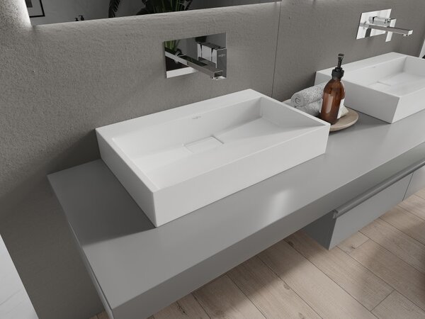 Mexen Ava, chiuveta blat din conglomerat 60 x 38 cm, alb, 23016000