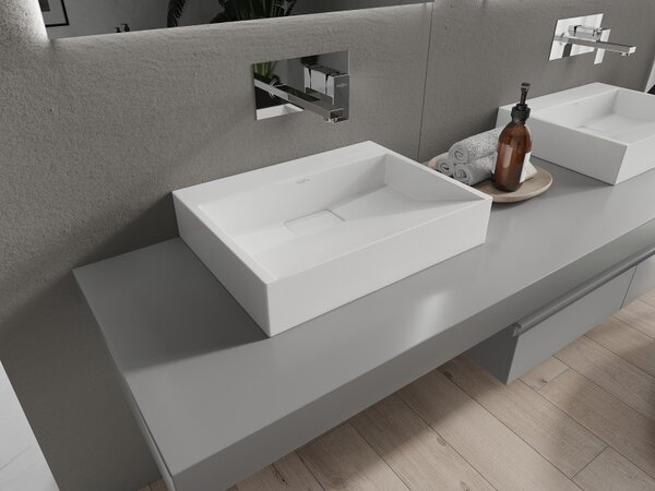 Mexen Ava, chiuveta blat din conglomerat 50 x 38 cm, alb, 23015000