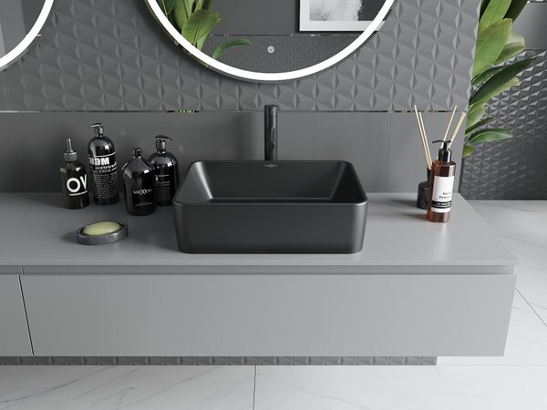Mexen Catia, chiuveta blat 48x37x14 cm, negru mat, 21314885