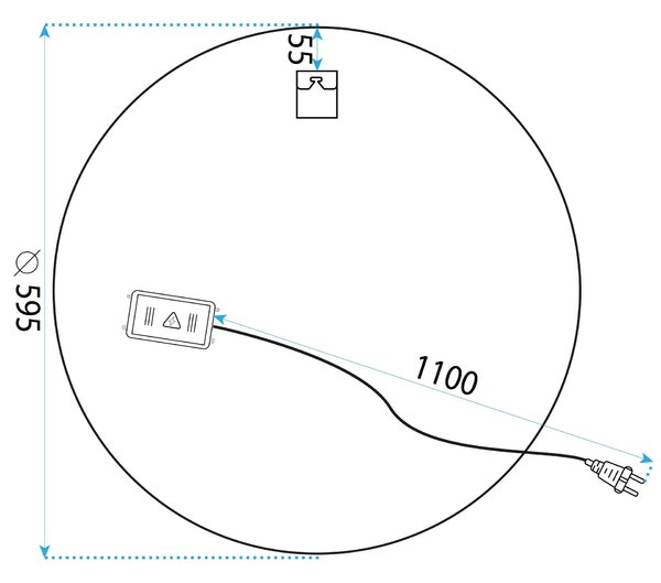 Oglindă LED 60cm H108