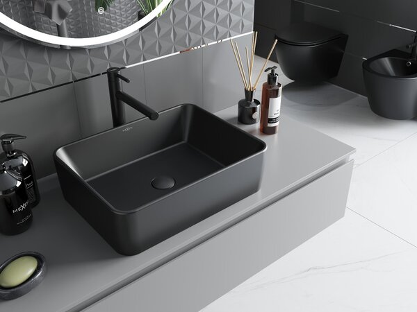 Mexen Catia, chiuveta blat 48x37x14 cm, negru mat, 21314885