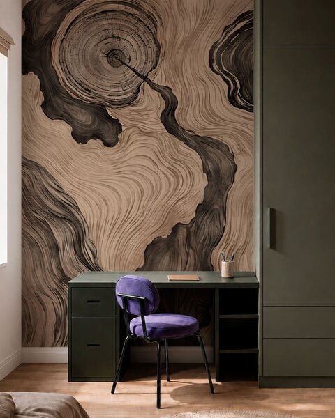 Tapet Un model abstract cu un design liniar care imită fibrele lemnului, Fototapet Abstract, w05729 : Uwalls.ro