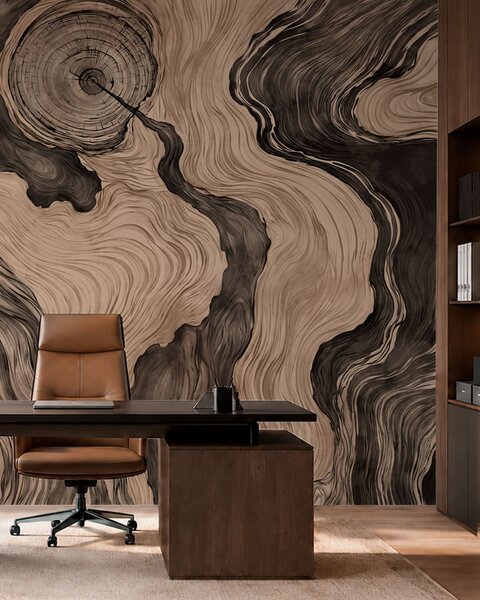 Tapet Un model abstract cu un design liniar care imită fibrele lemnului, Fototapet Abstract, w05729 : Uwalls.ro
