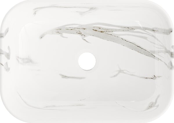 Mexen Rita, chiuveta blat 455x325x135 mm, imitatie piatra alba, 21084584