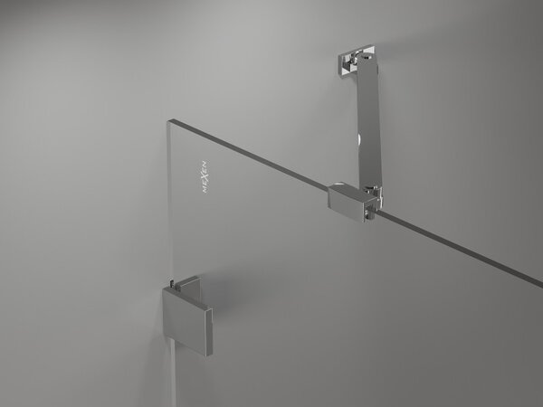 Mexen, Paravan de baie Mexen Lunar cu 1 aripă 80 x 150 cm, transparent, cromat - 897-080-000-01-00