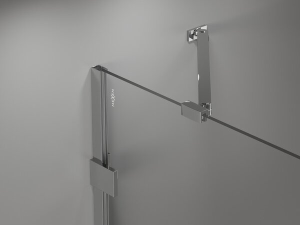 Mexen, Paravan de baie Mexen Lunar cu 1 aripă 80 x 150 cm, transparent, cromat - 897-080-000-01-00