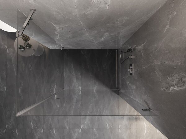 Mexen Lunar-B, cabină de duș cu balamale pe dreapta 90 x 70 cm, sticlă transparentă de 8 mm, profil cromat, 832-090-070-01-00-P