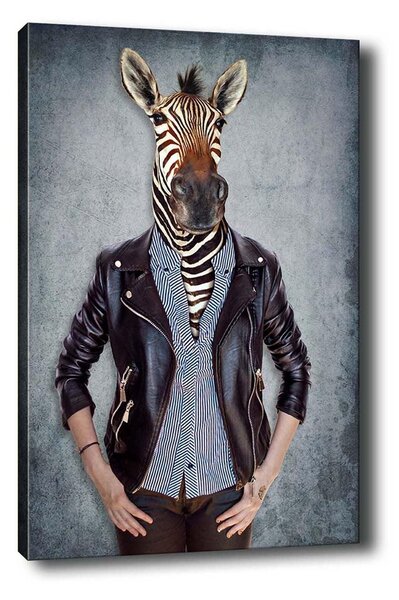 Tablou Canvas Zebra, Multicolor, 70x50 cm