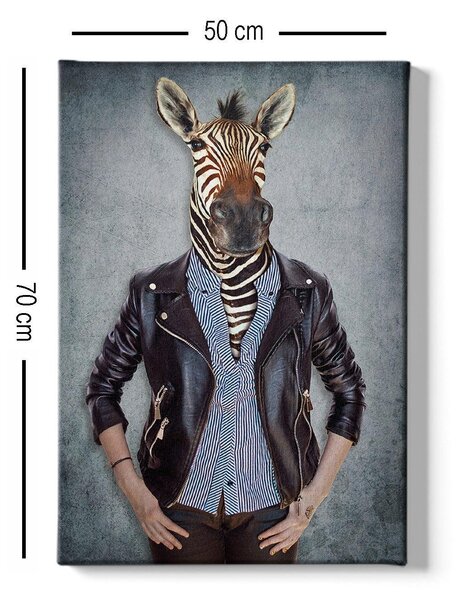 Tablou Canvas Zebra, Multicolor, 70x50 cm