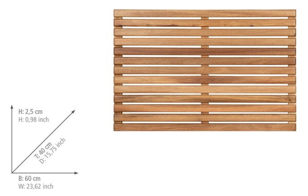 Covoraș de baie în culoare naturală din lemn 40x60 cm Acacia – Wenko