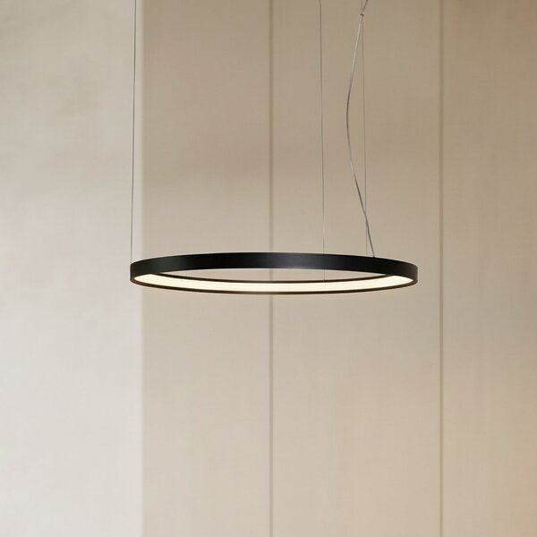 SOLLUX LIGHTING Lampă suspendată LED Rio 78, orizontală, 3.000K, negru, Negru, Bucătărie, Aluminiu, Modern