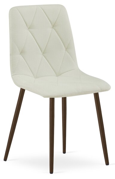 Scaun Bucatarie/Dining Fido Picioare Finisaj Lemn Culoare Nuc, Textil Bej