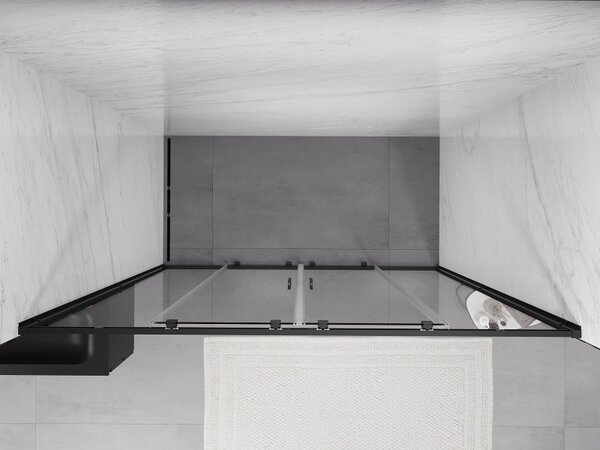 Mexen Exo, culisant cu 2 aripi 170x200 cm, sticlă transparentă de 6 mm, profil negru, 8152-170-000-70-00