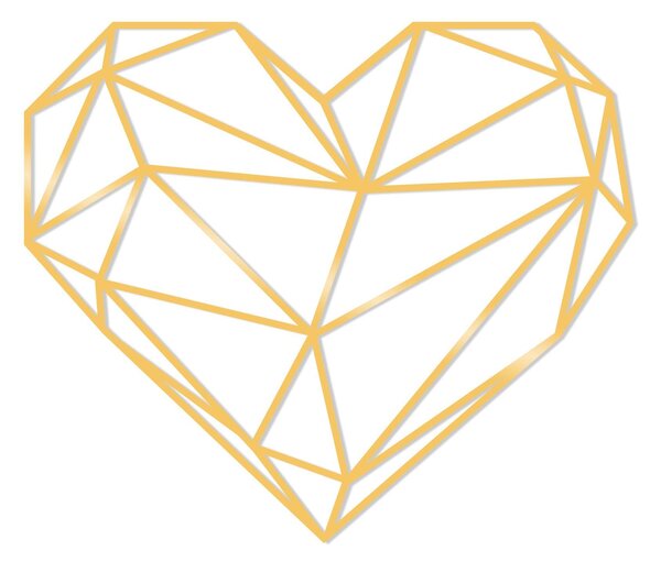 Decoratiune de perete Metal Heart Metal Decor - Gold, Aur, 40x47 cm