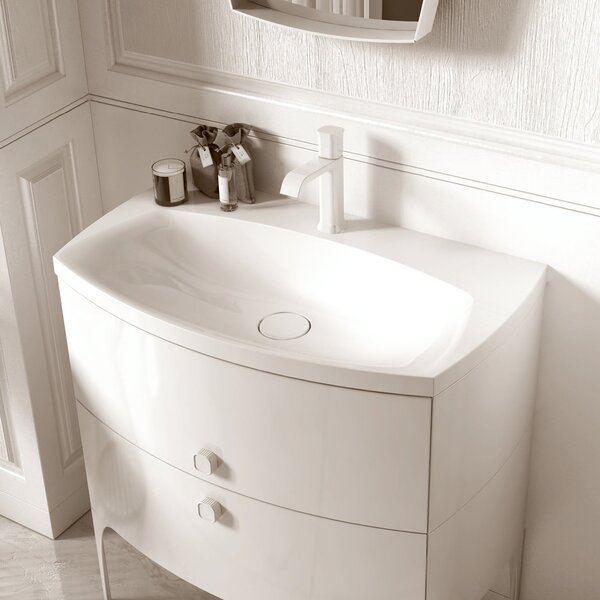 Oristo Louis lavoar 62x48 cm dreptunghiular mobilier alb luciu UME-LU-62-92