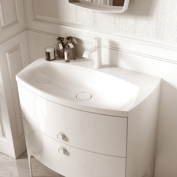 Oristo Louis lavoar 82x48 cm dreptunghiular mobilier alb luciu UME-LU-82-92