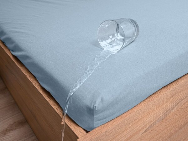 Cearceaf impermeabil pentru patut de copii JERSEY 60x120 cm albastru deschis