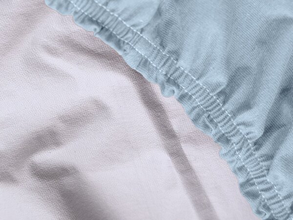 Cearceaf impermeabil pentru patut de copii JERSEY 60x120 cm albastru deschis