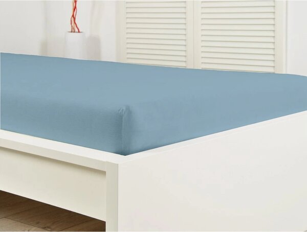 Cearceaf impermeabil pentru patut de copii JERSEY 60x120 cm albastru deschis