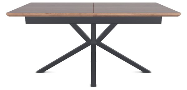 Masa extensibila LOGAN, nuc/negru mat, 160/200x90x75 cm