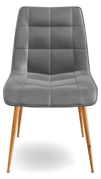 Scaun CHIC D, gri - Bluvel 14, stofa catifelata/metal, 50x58x88 cm