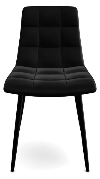 Scaun tapitat MILA, negru, stofa catifelata/metal, 45x41x86 cm