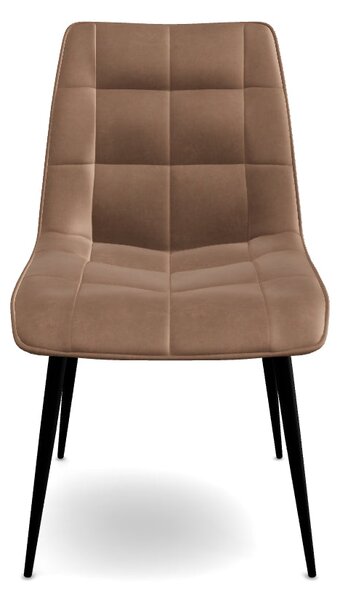 Scaun tapitat stofa CHIC, bej, catifea/metal, 50x58x88 cm