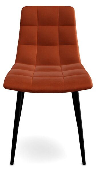 Scaun MILA, caramiziu/negru, stofa catifelata/metal, 45x41x86 cm