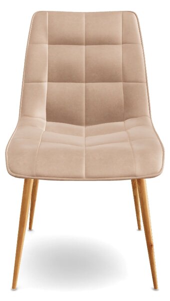 Scaun CHIC D, bej deschis - Bluvel 28, stofa catifelata/metal, 50x58x8