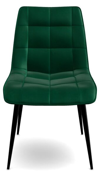 Scaun CHIC, verde/negru, stofa catifelata/metal, 50x58x88 cm