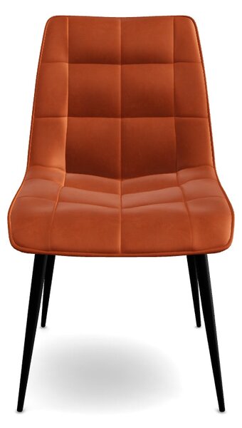 Scaun CHIC, caramiziu/negru, stofa catifelata/metal, 50x58x88 cm