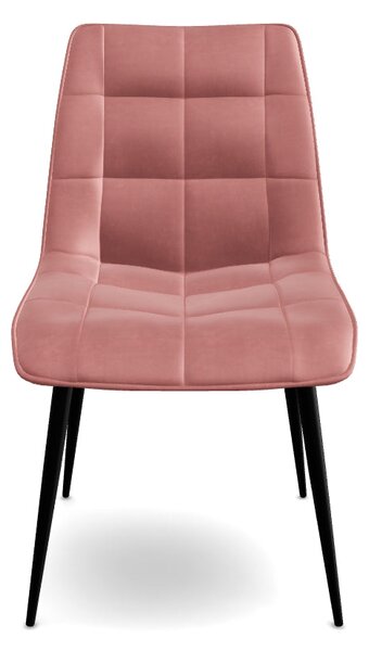 Scaun CHIC, roz/negru, stofa catifelata/metal, 50x58x88 cm