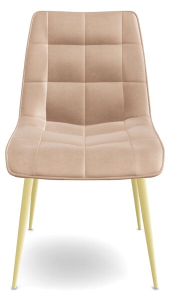 Scaun tapitat stofa CHIC, bej/auriu, 50x58x88 cm