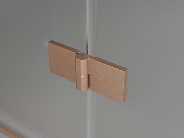 Mexen Lunar L, paravan de baie cu 2 aripi dreapta 120 x 150 cm, sticlă transparentă, cupru mat, 897L-120-100-65-00-P