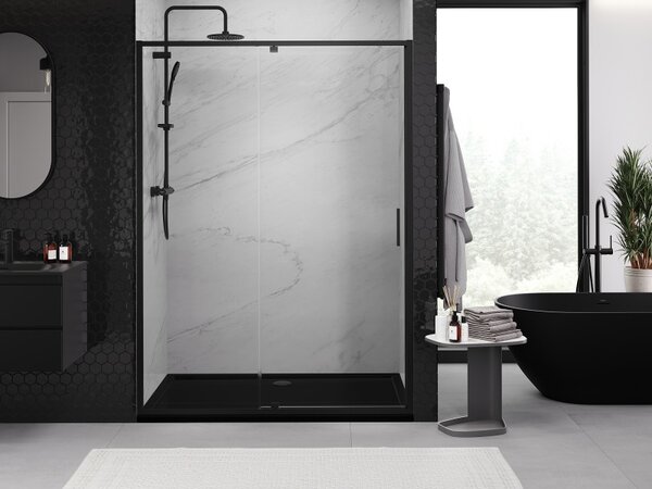 Mexen Exo, usa cu 1 canat pentru deschidere 130x200 cm, sticla transparenta 6 mm, profil negru, 819-130-000-70-00
